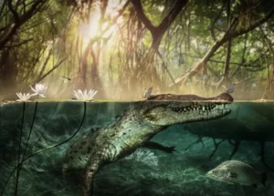 Как дишат крокодилите под вода