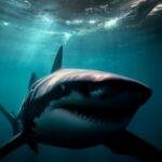Grande tubarão branco na África do Sul