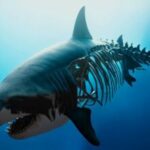 Gran esqueleto de tiburón blanco