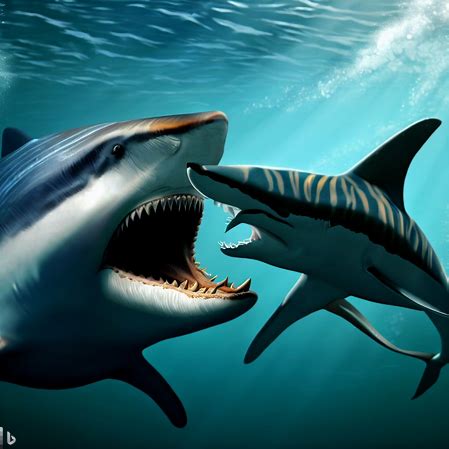 Хейуърд тигрова акула срещу делфин