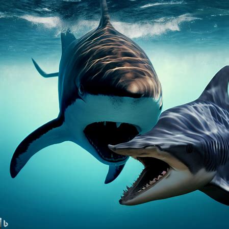 Тигрова акула срещу делфин