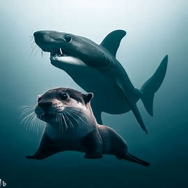 Weißer Hai und Otter
