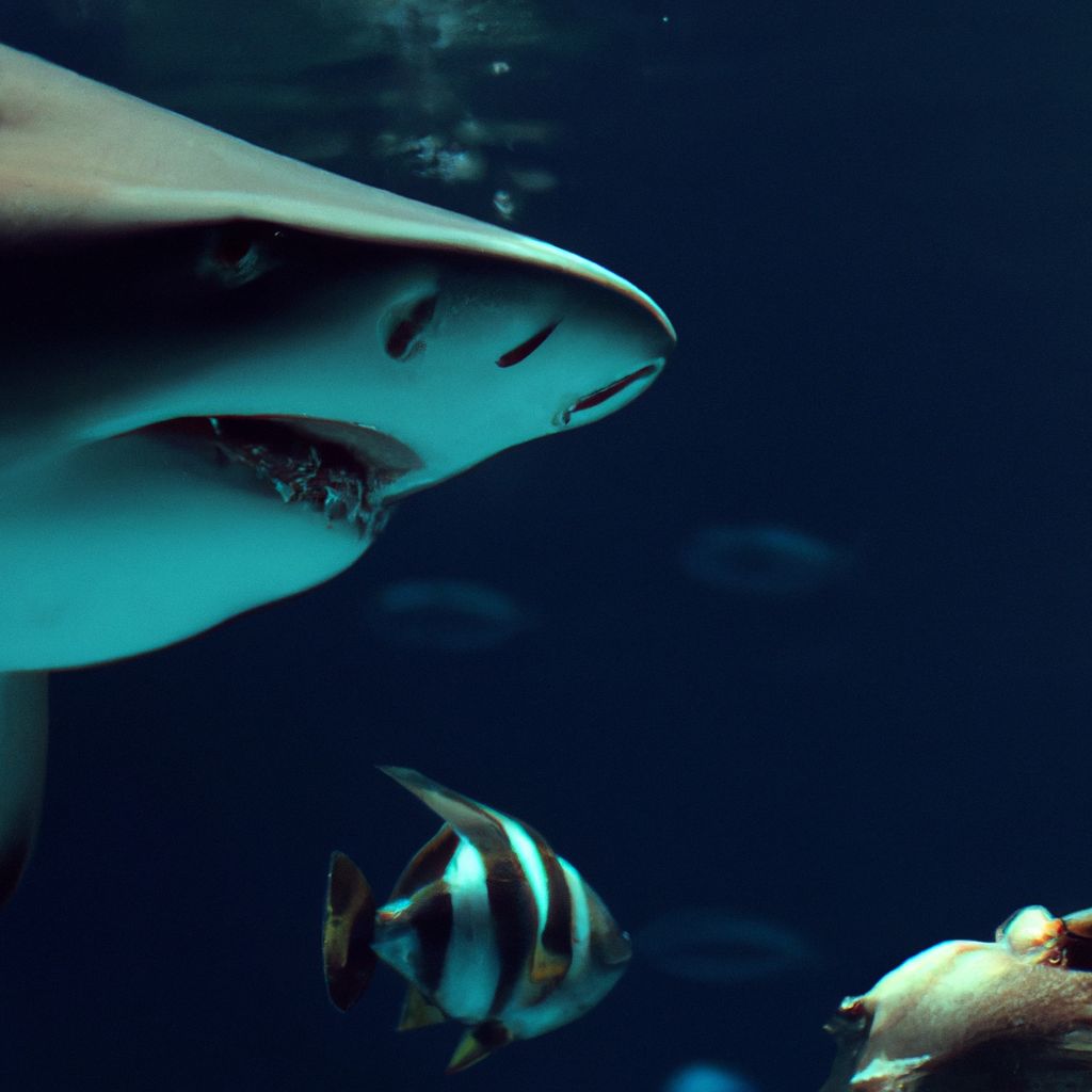 Gli squali toro mangiano il pesce palla