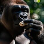 Gorilele mănâncă nuci