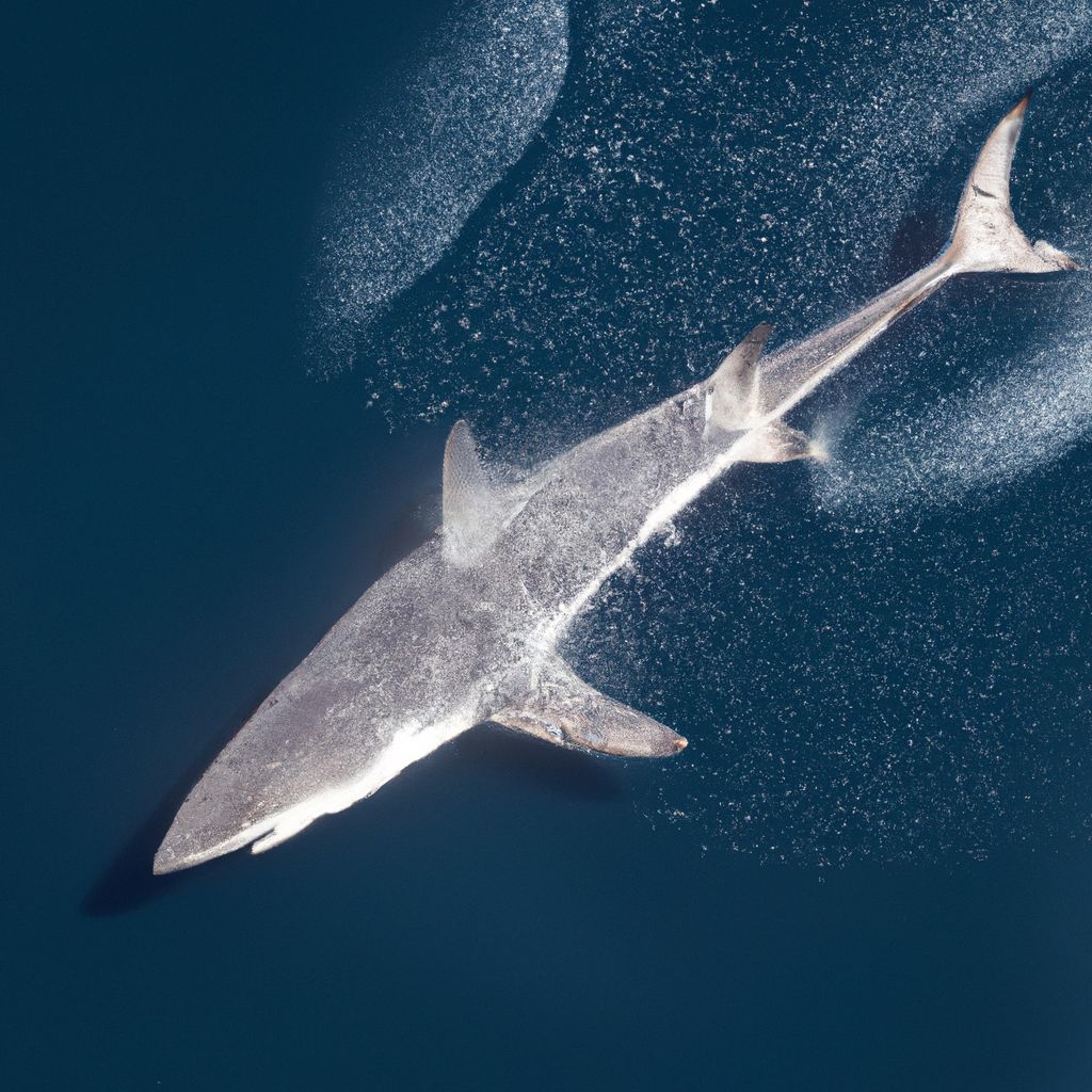 Hacer caca de grandes tiburones blancos