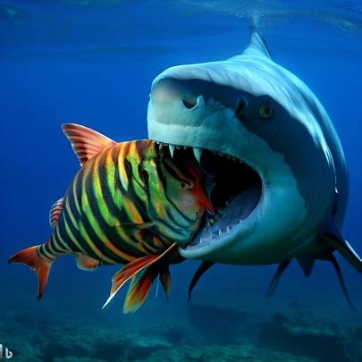 Os tubarões-tigre comem peixe-papagaio