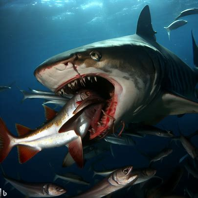 Os tubarões-tigre comem Rockfish