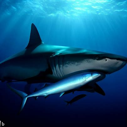 Great White Shark and Remora Fish